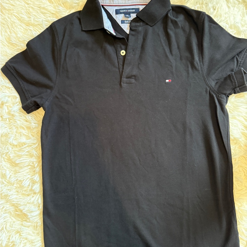 Tommy Hilfiger Black Polo Shirt Classic Design